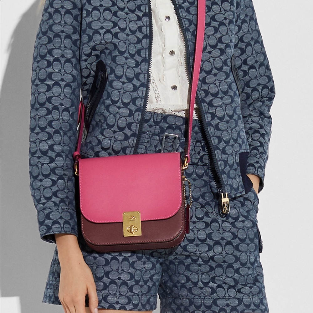 Coach Hutton Saddle Bag (Colorblock)